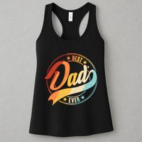 Retro VIntage Best Dad Ever Emblem Womens Tank Top