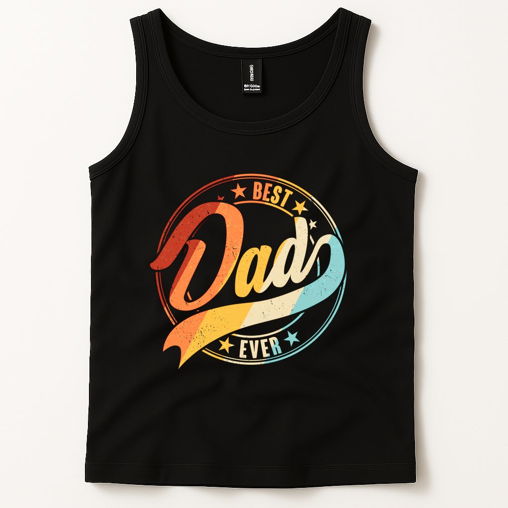 Retro VIntage Best Dad Ever Emblem Tank Top