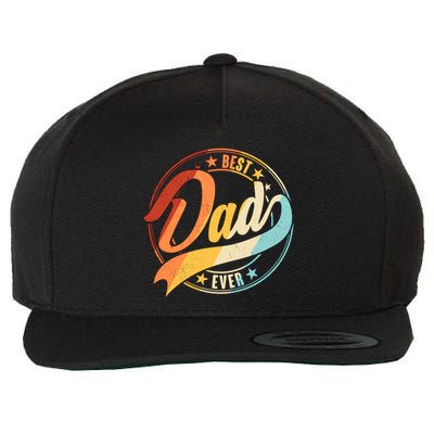 Retro VIntage Best Dad Ever Emblem Wool Snapback Cap