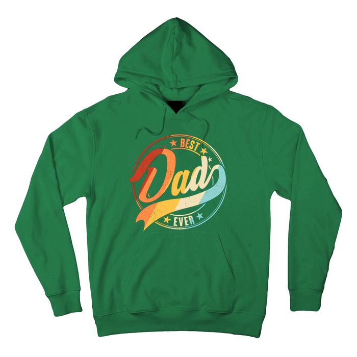 Retro VIntage Best Dad Ever Emblem Hoodie