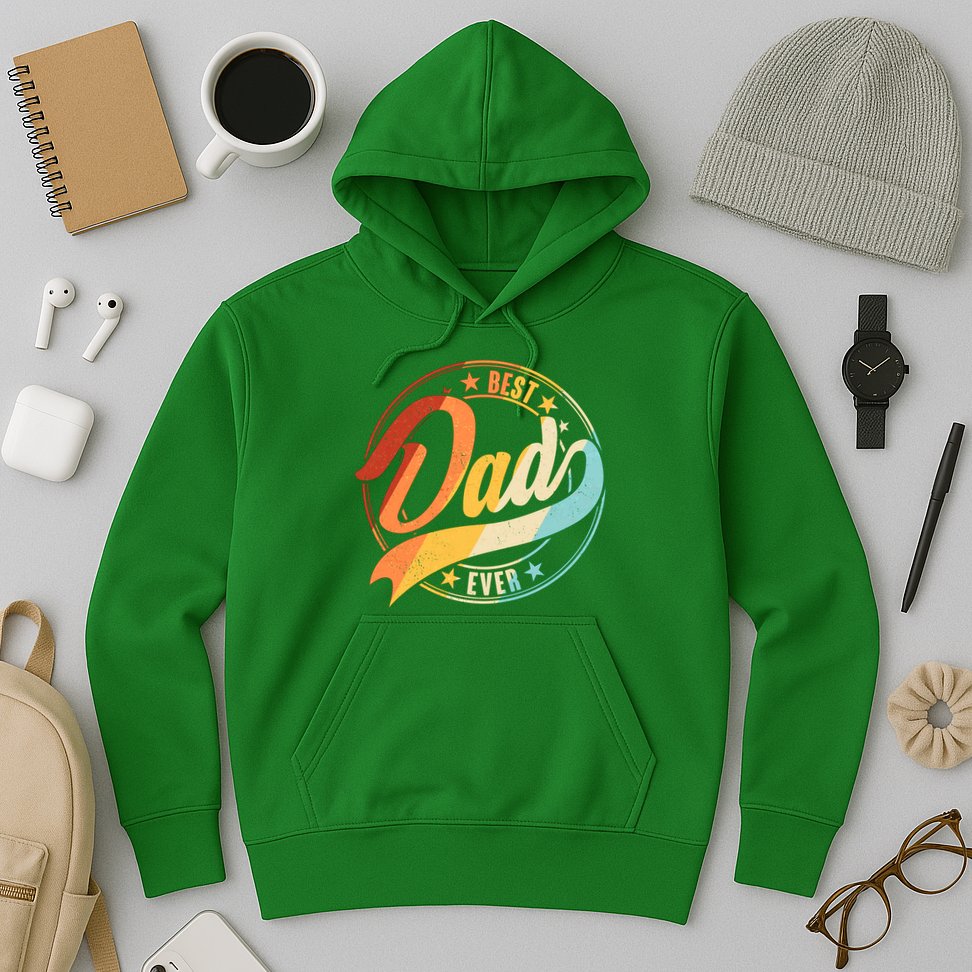 Retro VIntage Best Dad Ever Emblem Hoodie