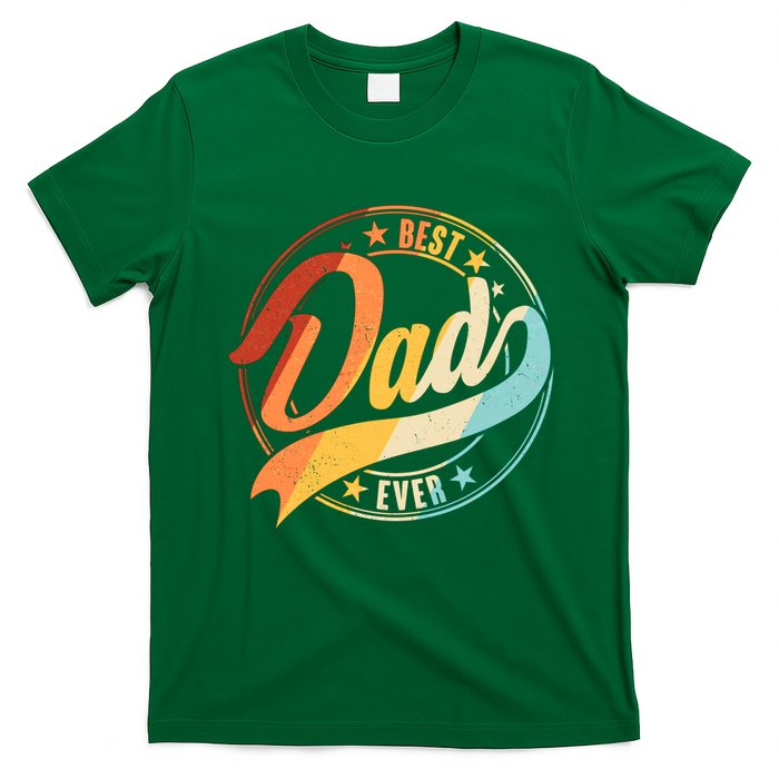 Retro VIntage Best Dad Ever Emblem T-Shirt