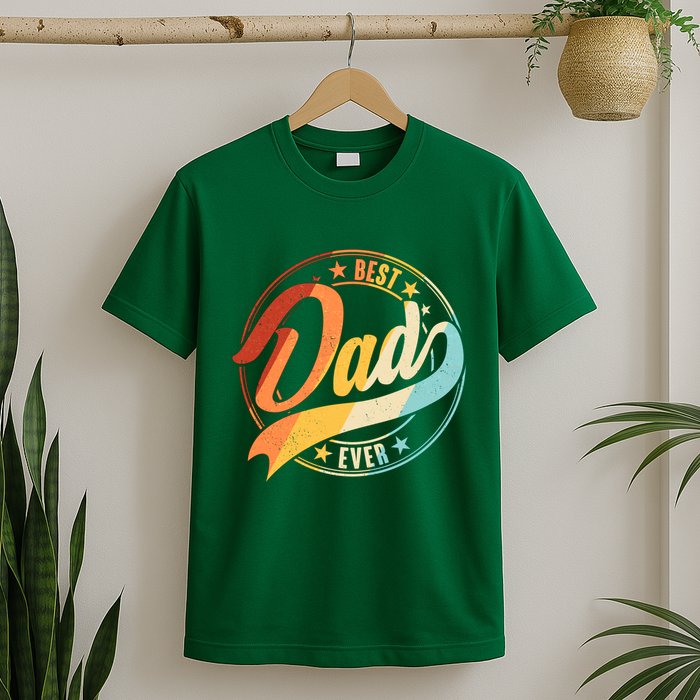 Retro VIntage Best Dad Ever Emblem T-Shirt