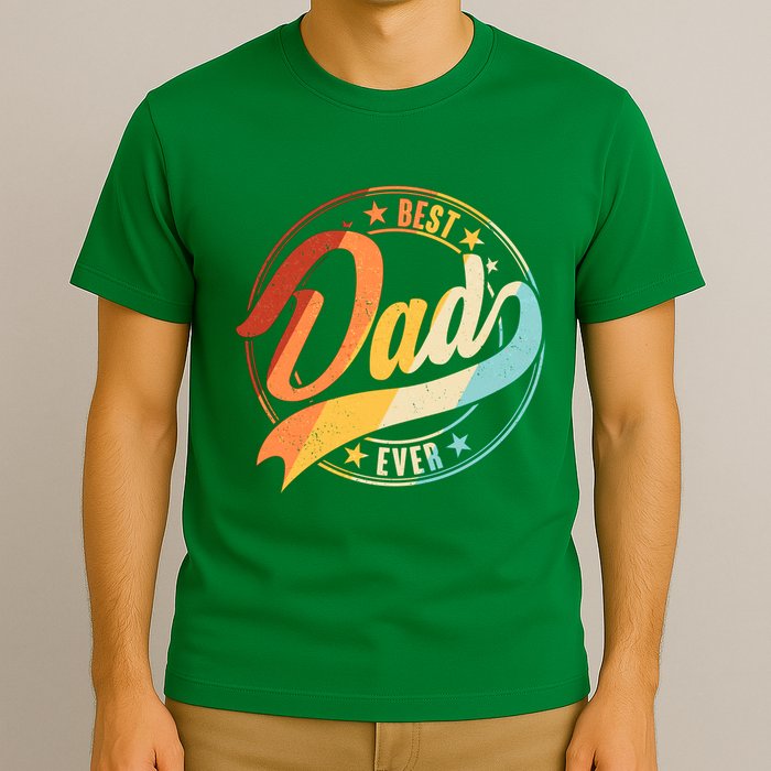 Retro VIntage Best Dad Ever Emblem T-Shirt