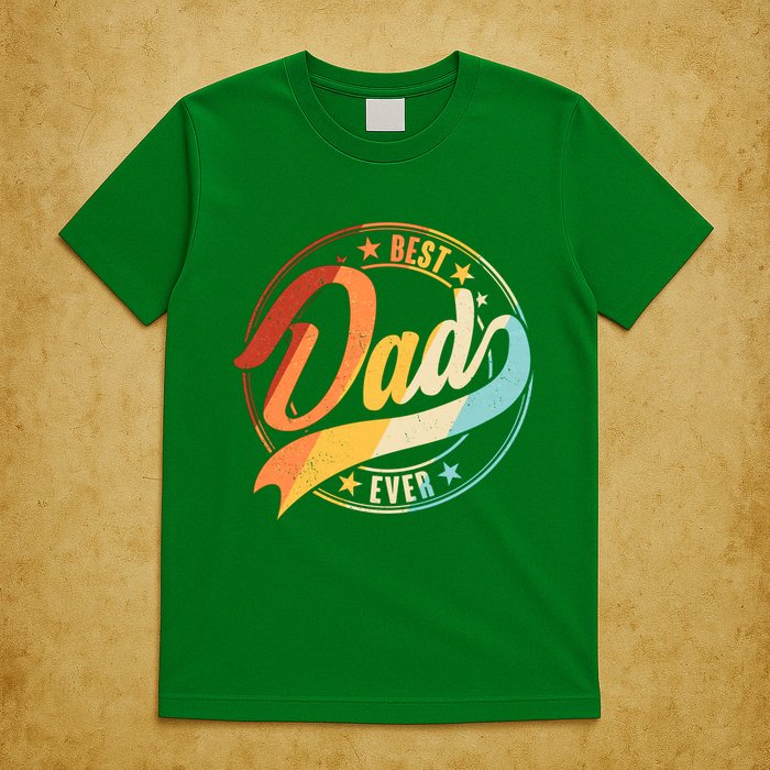 Retro VIntage Best Dad Ever Emblem T-Shirt