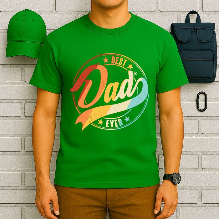 Retro VIntage Best Dad Ever Emblem T-Shirt