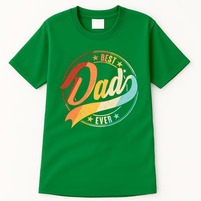 Retro VIntage Best Dad Ever Emblem Tall T-Shirt