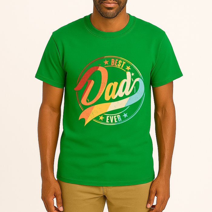 Retro VIntage Best Dad Ever Emblem Tall T-Shirt