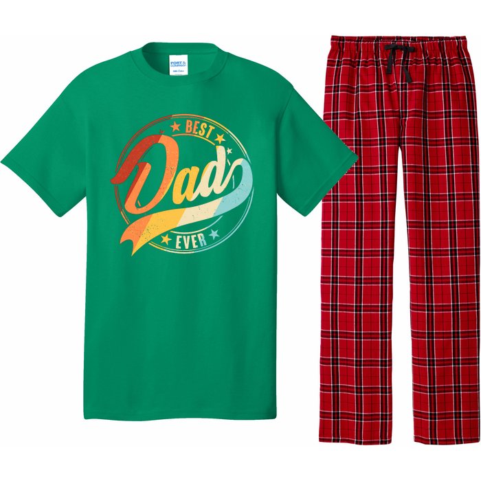 Retro VIntage Best Dad Ever Emblem Pajama Set