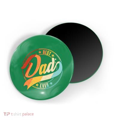 Retro VIntage Best Dad Ever Emblem Magnet