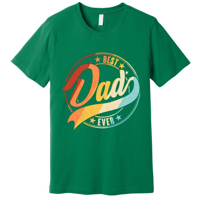 Retro VIntage Best Dad Ever Emblem Premium T-Shirt