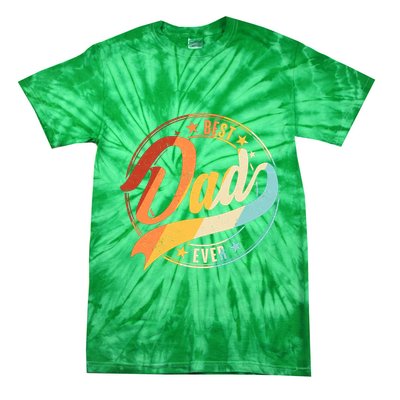 Retro VIntage Best Dad Ever Emblem Tie-Dye T-Shirt