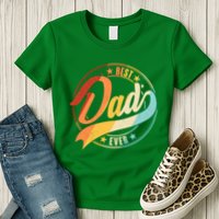 Retro VIntage Best Dad Ever Emblem Womens T-Shirt