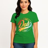 Retro VIntage Best Dad Ever Emblem Womens T-Shirt