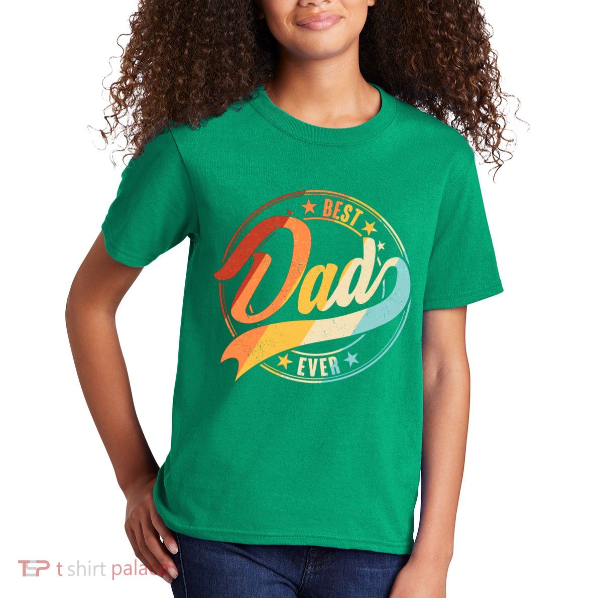Retro VIntage Best Dad Ever Emblem Kids T-Shirt