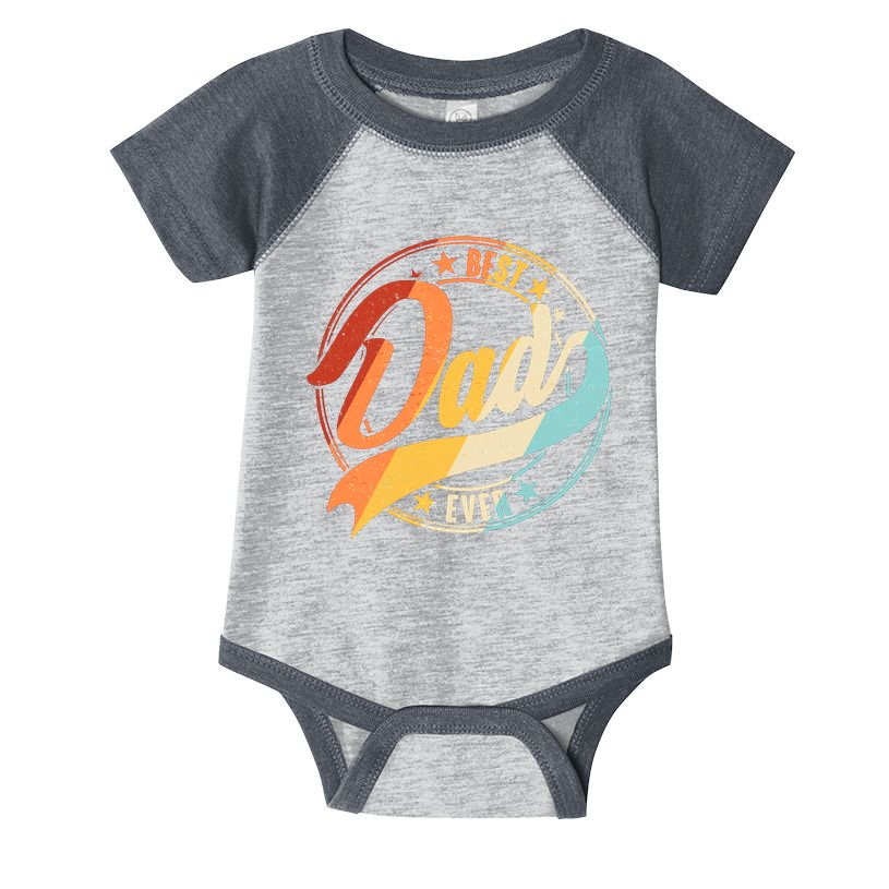 Retro VIntage Best Dad Ever Emblem Infant Baby Jersey Bodysuit