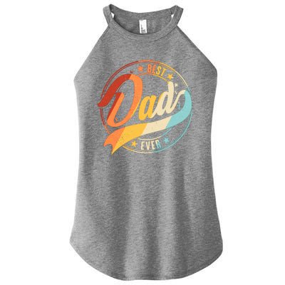 Retro VIntage Best Dad Ever Emblem Women’s Perfect Tri Rocker Tank