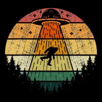 Retro Vintage Bigfoot Ufo Abduction Funny Sasquatch Aliens Performance Shirt