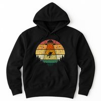 Retro Vintage Bigfoot Ufo Abduction Funny Sasquatch Aliens Hoodie