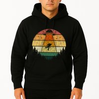 Retro Vintage Bigfoot Ufo Abduction Funny Sasquatch Aliens Hoodie