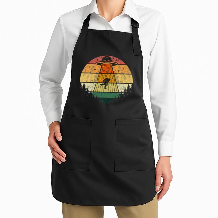 Retro Vintage Bigfoot Ufo Abduction Funny Sasquatch Aliens Apron