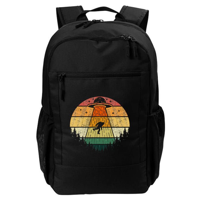 Retro Vintage Bigfoot Ufo Abduction Funny Sasquatch Aliens Daily Commute Backpack
