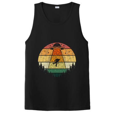 Retro Vintage Bigfoot Ufo Abduction Funny Sasquatch Aliens PosiCharge Competitor Tank