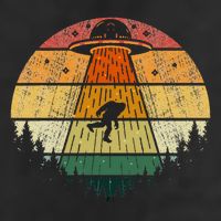 Retro Vintage Bigfoot Ufo Abduction Funny Sasquatch Aliens Trucker Hat