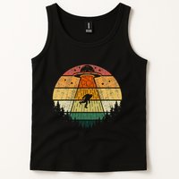 Retro Vintage Bigfoot Ufo Abduction Funny Sasquatch Aliens Tank Top