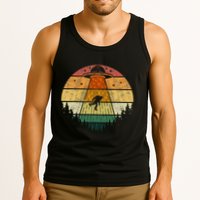 Retro Vintage Bigfoot Ufo Abduction Funny Sasquatch Aliens Tank Top