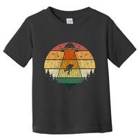 Retro Vintage Bigfoot Ufo Abduction Funny Sasquatch Aliens Toddler T-Shirt
