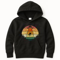 Retro Vintage Bigfoot Ufo Abduction Funny Sasquatch Aliens Kids Hoodie