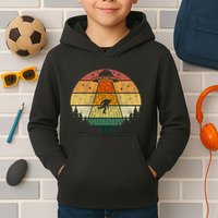 Retro Vintage Bigfoot Ufo Abduction Funny Sasquatch Aliens Kids Hoodie