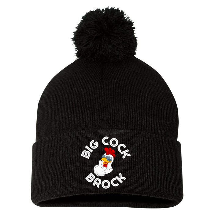 Retro Vintage Big Cock Brock Humor Design Gift Pom Pom 12in Knit Beanie