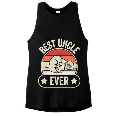 Retro Vintage Best Uncle Ever Fist-bump Ladies PosiCharge Tri-Blend Wicking Tank