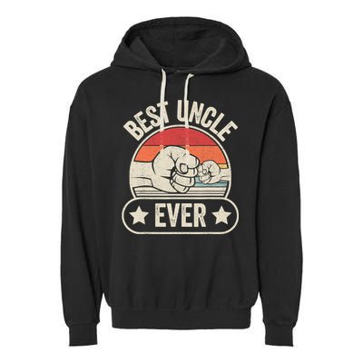 Retro Vintage Best Uncle Ever Fist-bump Garment-Dyed Fleece Hoodie
