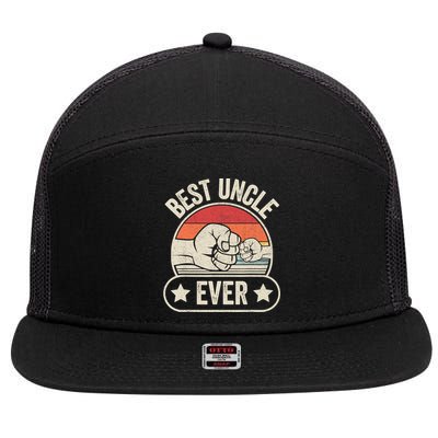 Retro Vintage Best Uncle Ever Fist-bump 7 Panel Mesh Trucker Snapback Hat