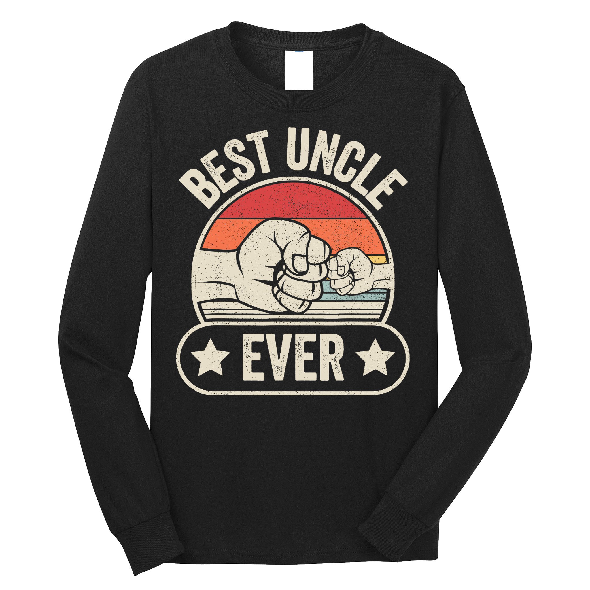 Retro Vintage Best Uncle Ever Fist-bump Long Sleeve Shirt
