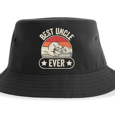 Retro Vintage Best Uncle Ever Fist-bump Sustainable Bucket Hat