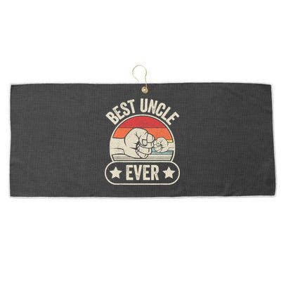 Retro Vintage Best Uncle Ever Fist-bump Large Microfiber Waffle Golf Towel