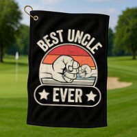 Retro Vintage Best Uncle Ever Fist-bump Golf Towel