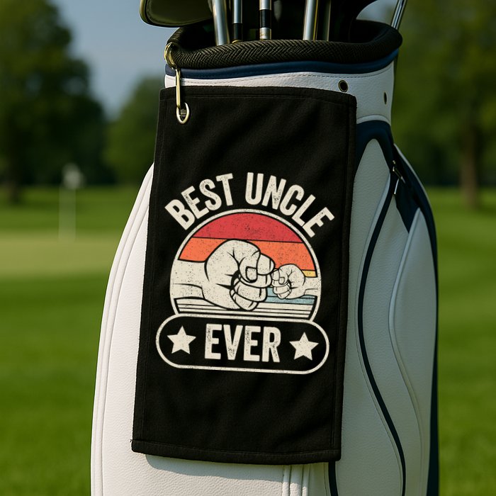 Retro Vintage Best Uncle Ever Fist-bump Golf Towel