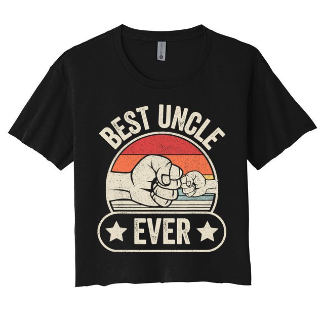 Retro Vintage Best Uncle Ever Fist-bump Crop Top