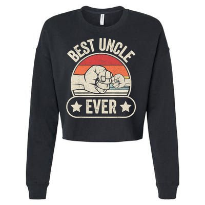 Retro Vintage Best Uncle Ever Fist-bump Cropped Pullover Crew