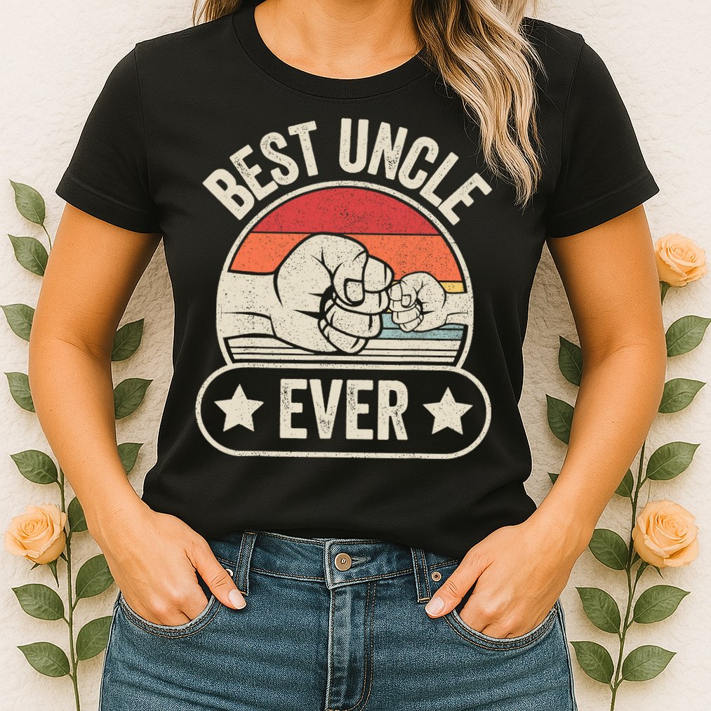 Retro Vintage Best Uncle Ever Fist-bump Womens T-Shirt