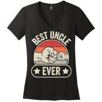 Retro Vintage Best Uncle Ever Fist-bump Women's V-Neck T-Shirt
