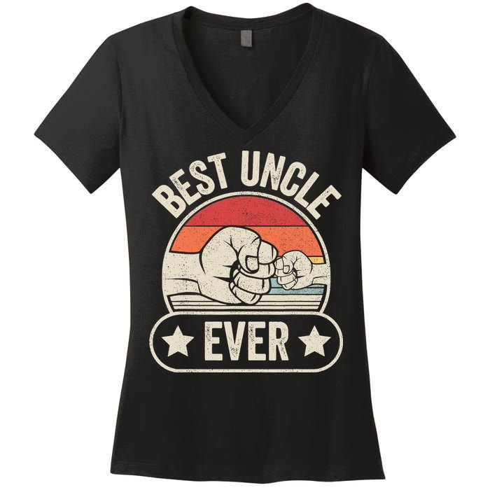 Retro Vintage Best Uncle Ever Fist-bump Women's V-Neck T-Shirt