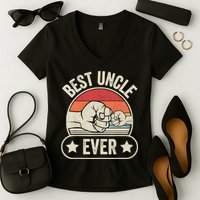 Retro Vintage Best Uncle Ever Fist-bump Women's V-Neck T-Shirt