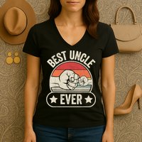 Retro Vintage Best Uncle Ever Fist-bump Women's V-Neck T-Shirt