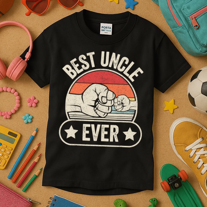 Retro Vintage Best Uncle Ever Fist-bump Kids T-Shirt